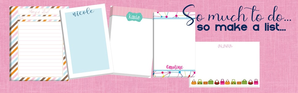 Custom printed notepads and memos for women, men and kids