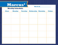 Banner Blue Weekly Calendar
