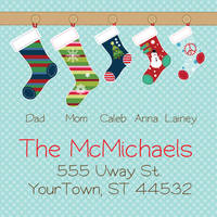 Stockings Square Family Square Address Labels