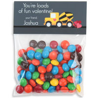 Construction Truck Valentines Candy Bag Toppers