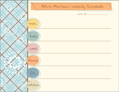 Argyle in Sea Blue Weekly Calendar
