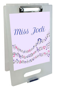 Faded Musical Notes Clipboard Storage Case