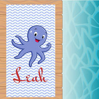 Purple Octopus Beach Towel