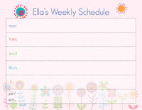 Graphic Flowers Weekly Calendar