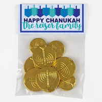 Happy Dreidel Candy Bag Toppers
