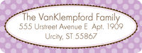 Scallop Frame Lavender Return Address Label