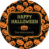 Carved Pumpkin Gift Stickers Round