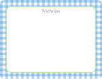 Blue Gingham Note Card