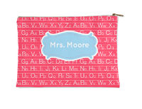 Red Alphabet Too Flat Pouch