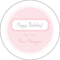 Pink Ornate Frame Gift Stickers Round