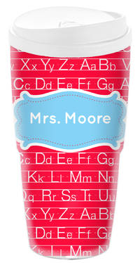 Red Alphabet Too Acrylic Travel Cup