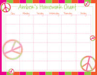 Retro Peace Homework Chart