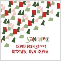 Christmas Terrazzo Square Address Labels