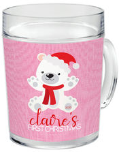 First Christmas Bear Pink Acrylic Mug