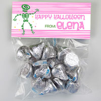 Green Skeleton Candy Bag Toppers