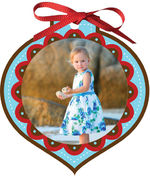 Crimson Scallops Ornament Card