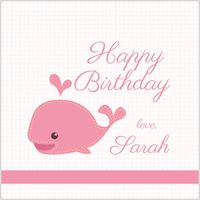 Pink Baby Whale Gift Stickers