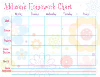 Flower Bunch Homework Chart