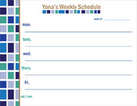 Blocks of Blue Weekly Calendar
