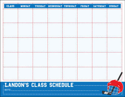 Hockey Game Weekly Schedule
