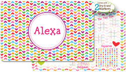 Lined Hearts Dry Erase Placemat
