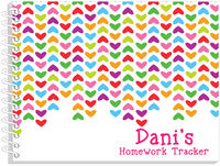 Lined Hearts Homework Tracker