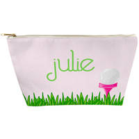 Pink Golf Tee Gusseted Pouch