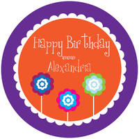 Cutesy Flowers Gift Stickers Round