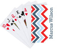 Navy Chevron Playing Cards