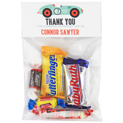 Green Race Car Birthday Party Candy Bag Favors