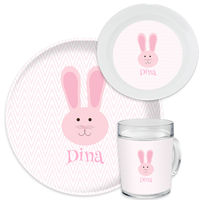 Pink Bunny Ears Dinnerware Set
