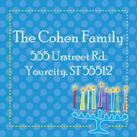 Abstract Menorah Square Address Labels