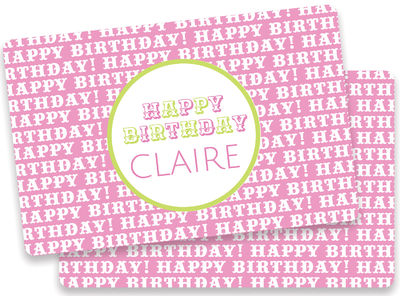 Pink Birthday Placemat