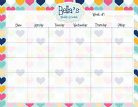Plenty Hearts Weekly Calendar