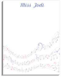 Faded Musical Notes Large Notepad