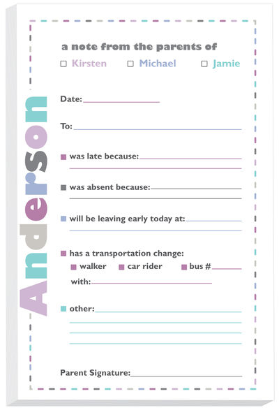 Colorful Cool Dashes Excuse Pad