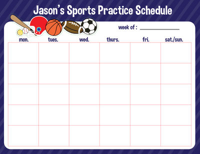 Sporty Stripe Schedule Calendar