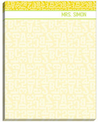 Lemon Lime Letters Large Notepad