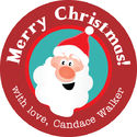 Jolly Santa Gift Stickers Round
