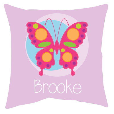 Pink Butterfly Accent Pillow