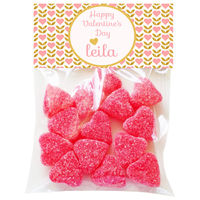 Golden Heart Valentine Candy Bag Toppers