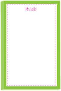 Green Fuchsia Stitches Notepad
