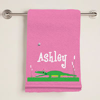 Girly Alligator Bath Towel