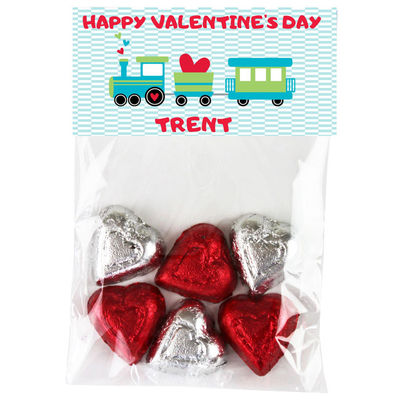 Heart Train Valentine Candy Bag Toppers