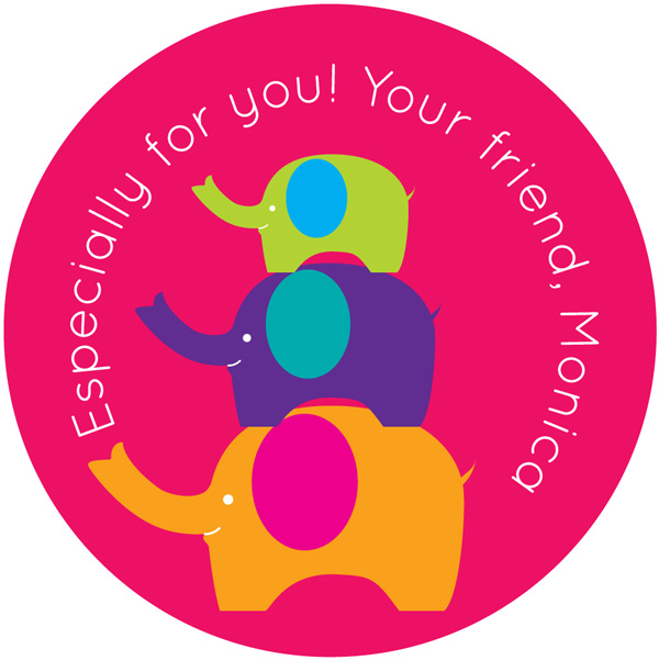 Elephant Gift Sticker | Custom Gift Label | Personalized Kids Sticker