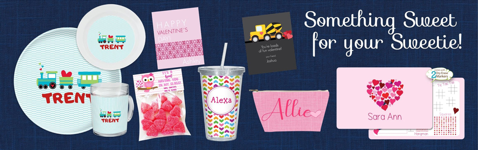 Get the kids and their friends personalized Valentine gifts, cards, stickers and candy bags.