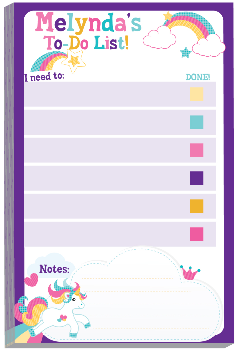 Girls Unicorn Stationary Set for Kids Customized Notepad Paper