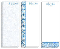 Faded Musical Notes Blue Skinny Pad Set