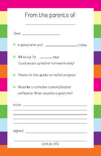 Unpersonalized Summer Stripes Excuse Pad