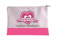 Doodle Heart Banner Small Accessory Flat Pouch